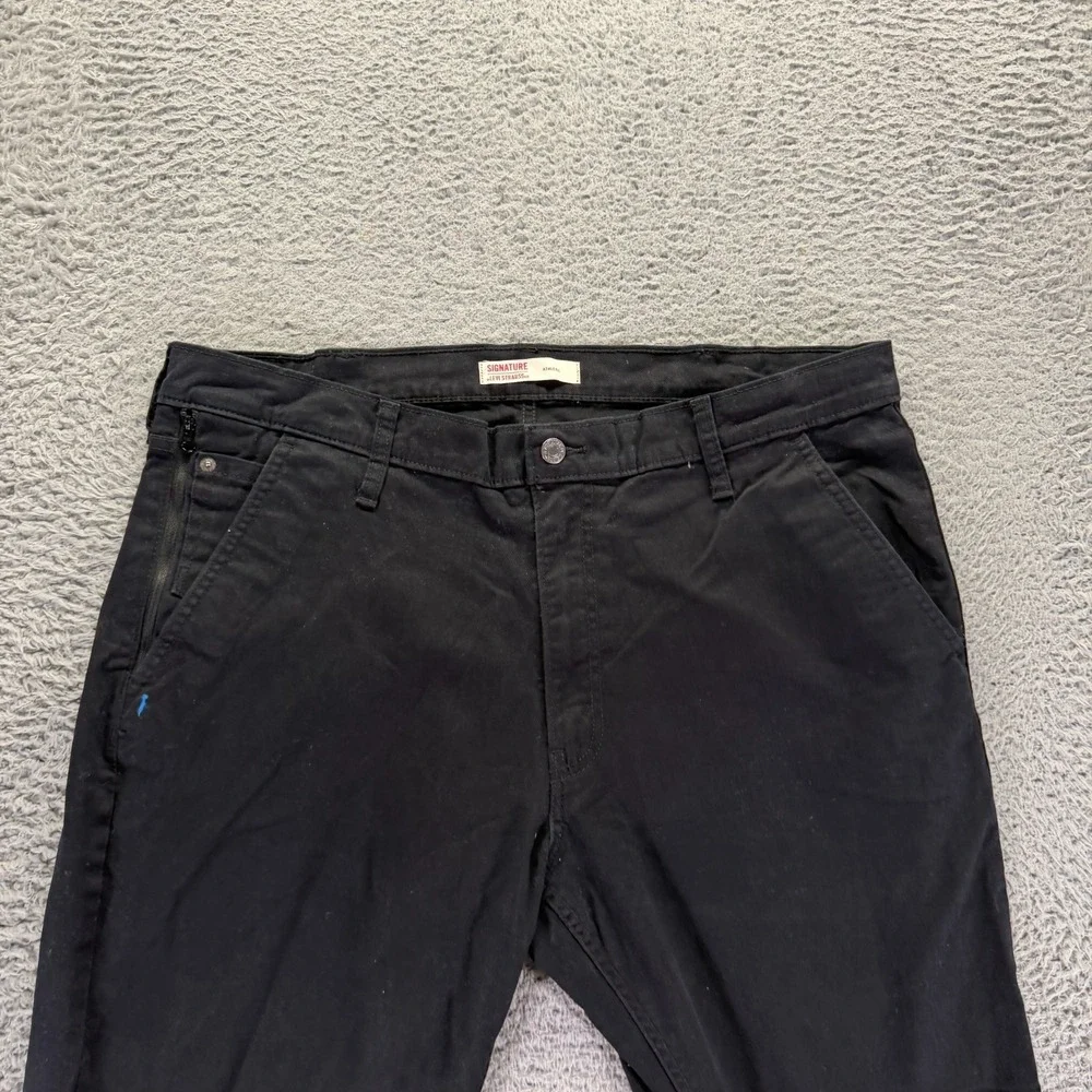Signature By Levi's Jeans Men 38x30 Black Cotton Denim Straight Athletic Stretch